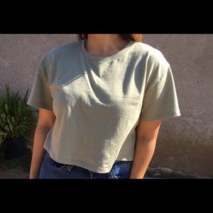 Smoke green crop top